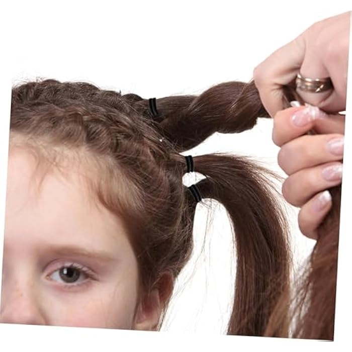 42Pcs Seamless Mini Hair Ties Elastic Hair Bands Ponytail Holders for Kids Baby Girls (Black) - Image 5